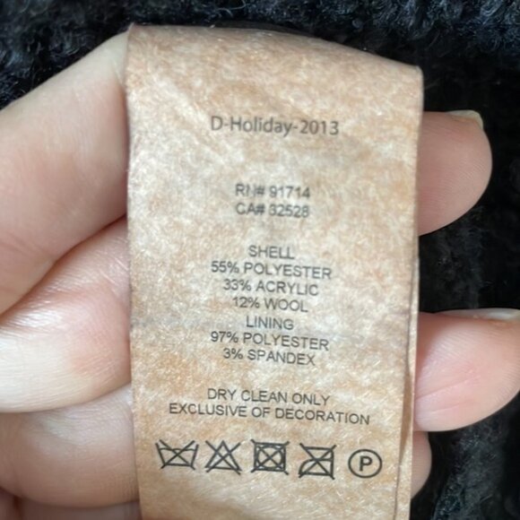 Armani Exchange Black Boiled Wool Blend Dress- Holiday 2013 - Picture 8 of 8